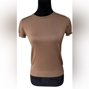 Vintage 100% silk Classic Tan Women's Top Size small​